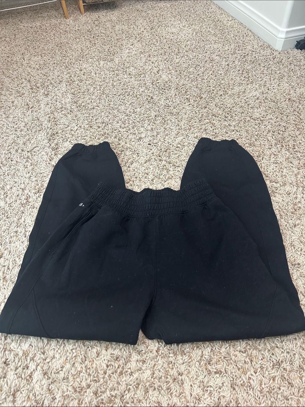 Abercrombie YPB Black Elastic-Waist Track Joggers